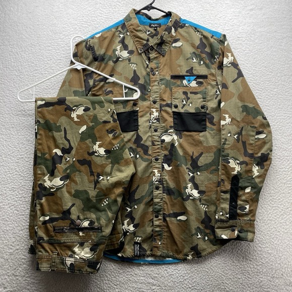 LRG Lifted Research Group Camo Set Shirt (Large) Pants (36x32) Wolfland Ripstop